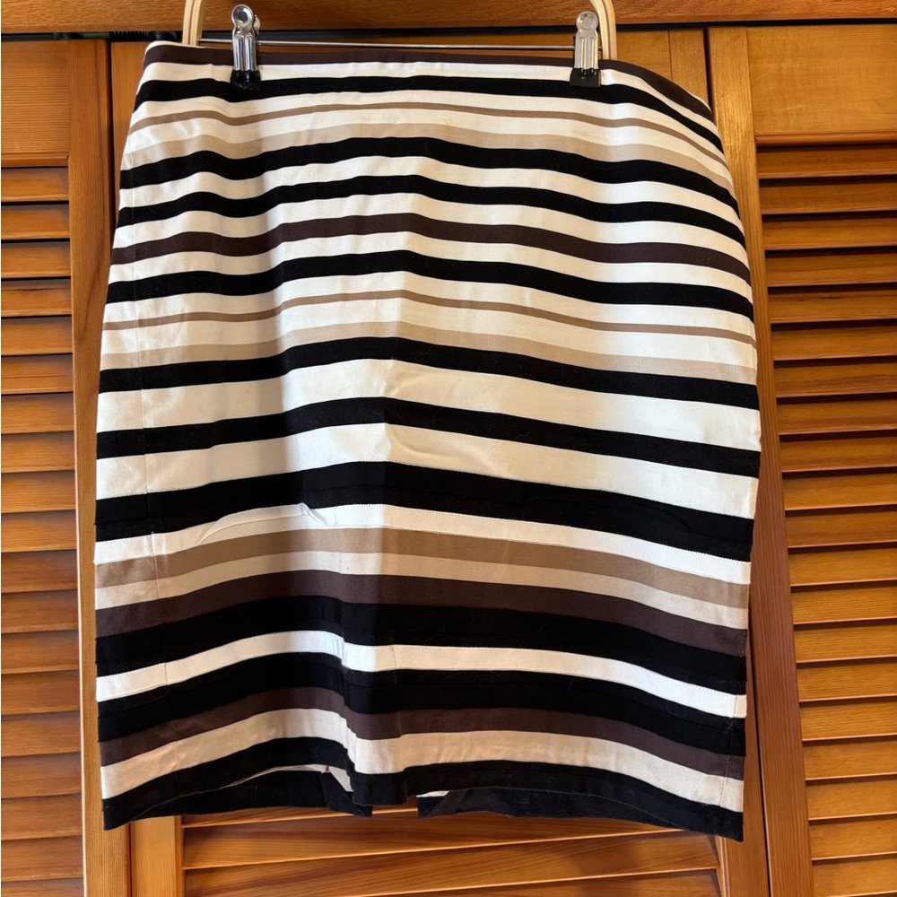 Striped White House Black Market Skirt